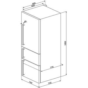 Smeg FT41BXE Réfrigérateur-congélateur | Pose libre | Classe énergétique A+ | 466 L, No Frost (réfrigérateur), SN-T