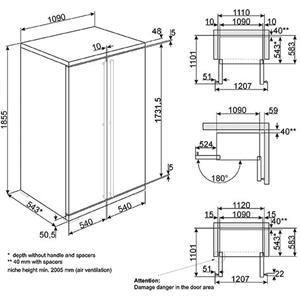 Smeg RF354RX Kühlschrank | Freistehend | Energieklasse A+ | Freie Installation, Amerikanische Tür, Edelstahl
