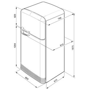 Smeg FAB50RCR Kühl-gefrierkombination | Freistehend | Energieklasse G | 440 L, N-T, 5