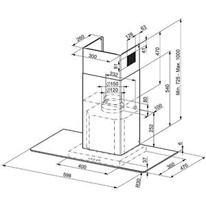 Smeg KFV62DBE Campana extractora | Encastrado | Clase energética B | 600 m3/h, Aspirador/Filtrante, A