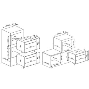 Smeg SF4604VCNX Four | Encastré | Classe énergétique A+ | Petite, four électrique, 41 L