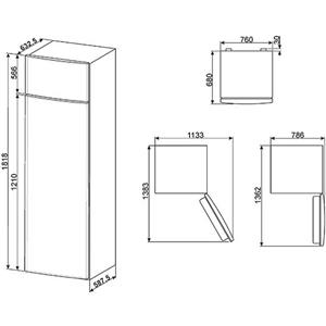 Smeg FD48PXNF4 Kühl-gefrierkombination | Freistehend | Energieklasse A+ | 457 L, No Frost (Kühlschrank), N-T