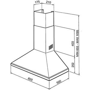 Smeg KSED65PE Dunstabzugshaube | Wandmontiert | Energieklasse B | 635 m3/h, Ansaug-/Filterbetrieb, B