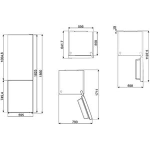 Smeg FC182PBN Kühl-gefrierkombination | Freistehend | Energieklasse A++ | 324 L, No Frost (Kühlschrank), SN-T