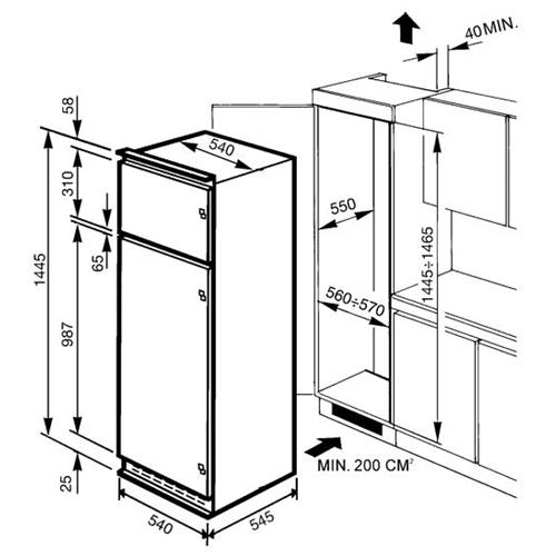 Smeg FR232AP Kühl-gefrierkombination | Einbau