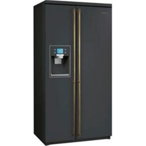 Smeg SBS800AO1 Réfrigérateur-congélateur | Pose libre | Classe énergétique A+ | Installation libre, Anthracite, LCD