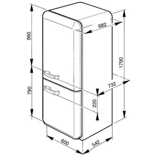 Smeg FAB32AZS7 Frigorífico-congelador | Nevera de vino | 39 dB, 15 kg/24 h, Azul