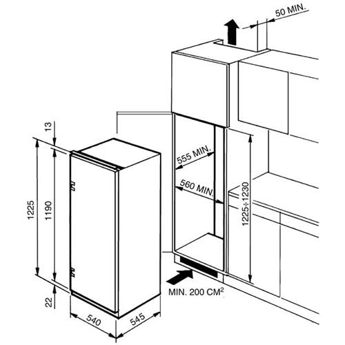 Smeg FL224APZD Kühlschrank | Einbauversion | Energieklasse A+ | 169 L, N-T, 40 dB
