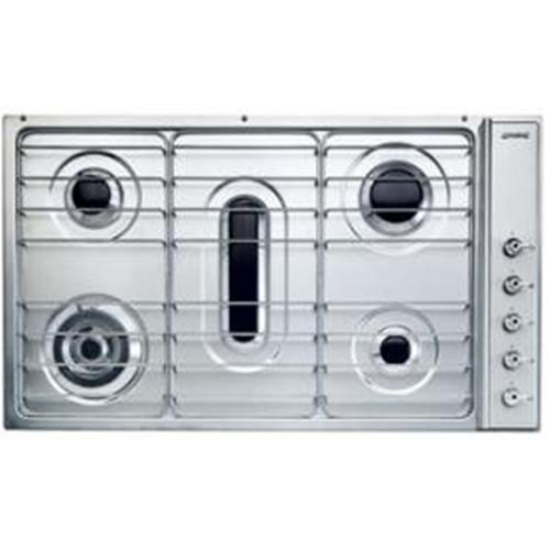 Smeg S93ASX3 Plaque de cuisson | Intégré | acier inoxydable, À encastrer, Gaz