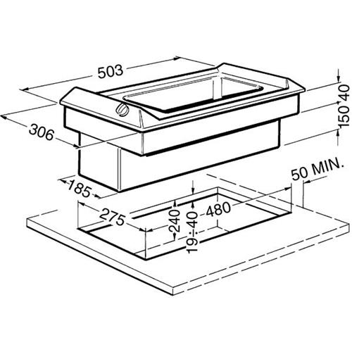 Smeg SEFR536X Placa de cocción | Encastrado | acero inoxidable, 503 mm, 306 mm
