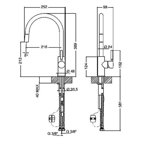 Smeg MD13-CR Robinet et mitigeur