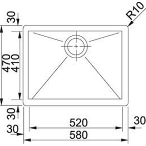 Franke PLANAR PPX 210-58 3 1/2 - 127.0198.245 Sink Built-in