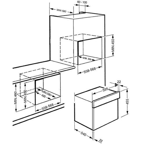 Smeg S45MFX2 Backofen | Einbau | Energieklasse A | Klein, Elektroofen, 37 L