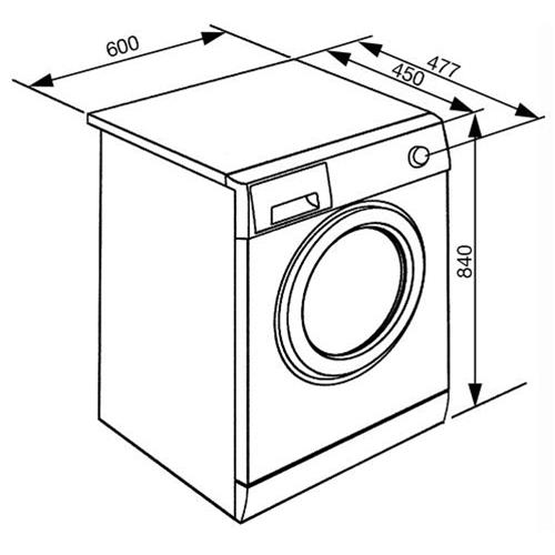 Smeg LBS86F2 Waschmaschine | Freistehend | Energieklasse A++ | Frontlader, 6 kg, 800 Umdrehungen pro Minute