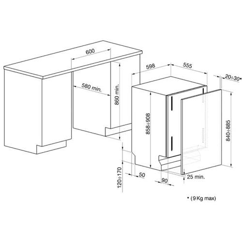 Smeg STLA868A Lave-vaisselle | Pose libre | Classe énergétique A | Installation libre, Noir, 43 dB