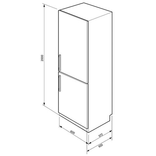 Smeg CF35PTFL Réfrigérateur-congélateur | Pose libre | Classe énergétique A+ | 12 kg/24 h, Compartiment « produits frais », acier inoxydable