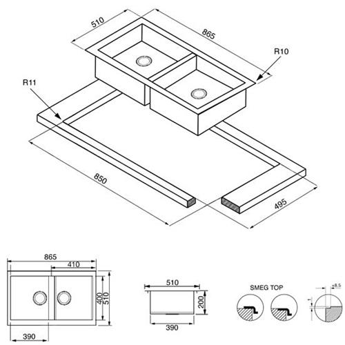 Sink Smeg LR862