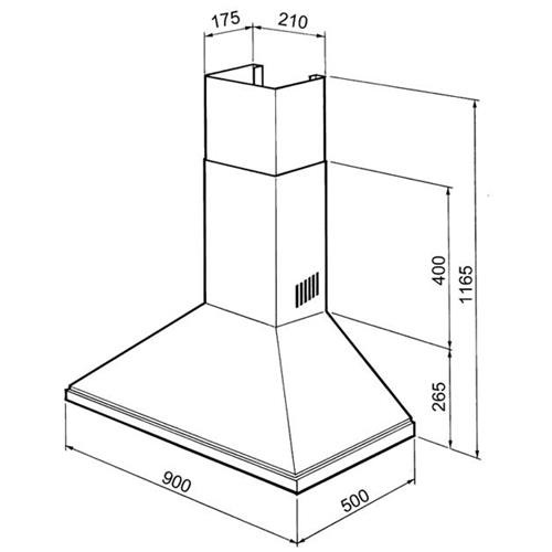 Smeg KSED92X Dunstabzugshaube | Einbau | Energieklasse E | 450 m3/h, Ansaug-/Filterbetrieb, Wand-Dunstabzugshaube