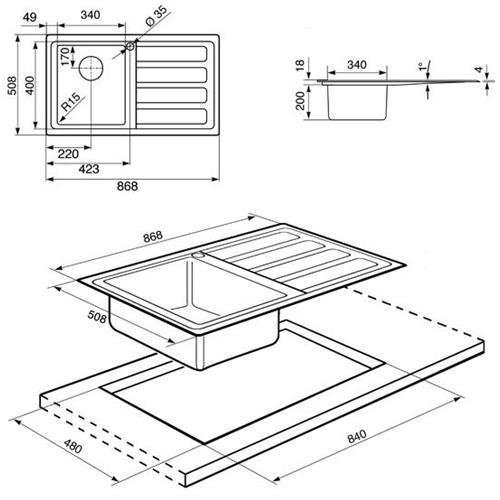 Sink Smeg LD861S