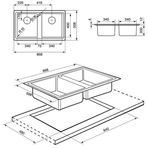 Sink Smeg LD862