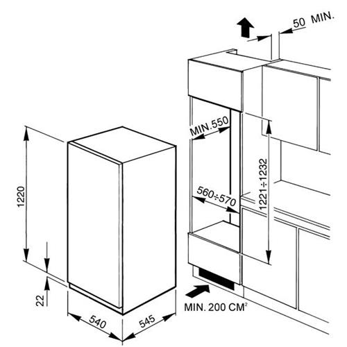Smeg FR205APL7 Kühl-gefrierkombination | Einbau