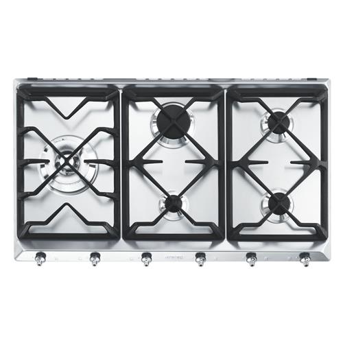 Smeg SE97GXBE5 Plaque de cuisson | Intégré | acier inoxydable, À encastrer, Gaz