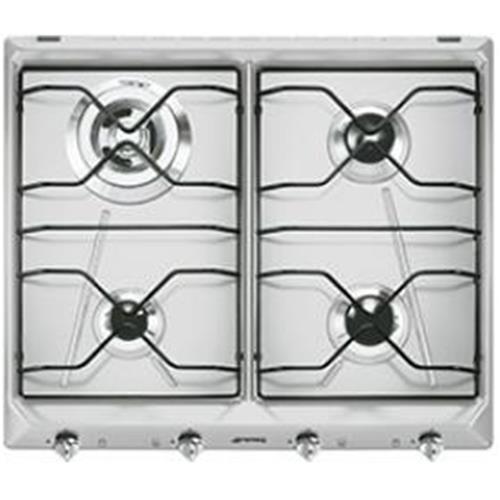 Smeg SRV564AL Plaque de cuisson | Intégré | Aluminium, À encastrer, Gaz