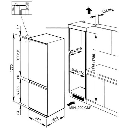Smeg CR324PSX1 Kühl-gefrierkombination | Einbauversion | 273 L