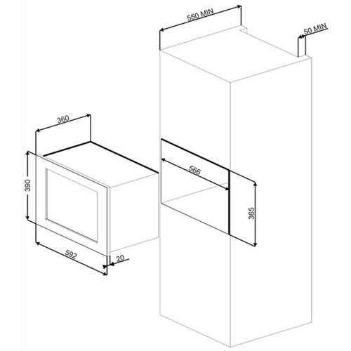 Smeg MI20X-1 Four à micro-ondes | Encastré