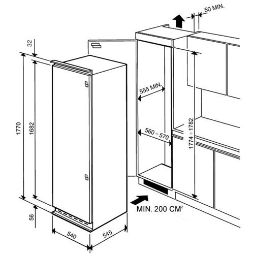 Smeg FR310P Kühl-gefrierkombination | Einbau