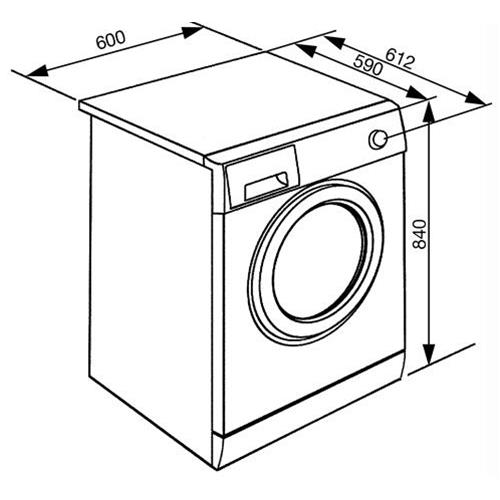 Smeg LBS128F2 Waschmaschine | Freistehend | Energieklasse A+++ | Frontlader, 8 kg, 72 dB