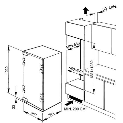 Smeg FR206APP Kühl-gefrierkombination | Einbauversion | Energieklasse A++ | 202 L, Einbauversion, 36 dB