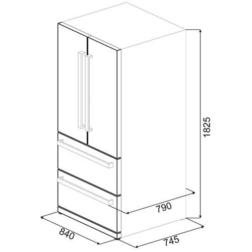 Smeg FQ55FX Frigorífico-congelador | Nevera de vino | Clase energética A+ | Instalación gratuita, Puerta francesa, acero inoxidable