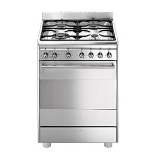 Smeg CX68MF8 Cocina | Cocina independiente | Clase energética A | Cocina, acero inoxidable, Pomo