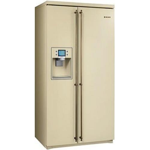 Smeg SBS8003PO Kühl-gefrierkombination | Freistehend | Energieklasse A+ | Freie Installation, Amerikanische Tür, Creme