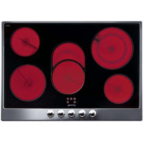 Smeg P752 Placa de cocción | Nevera de vino termoeléctrico | Para empotrar, Cerámica, 5 fogones