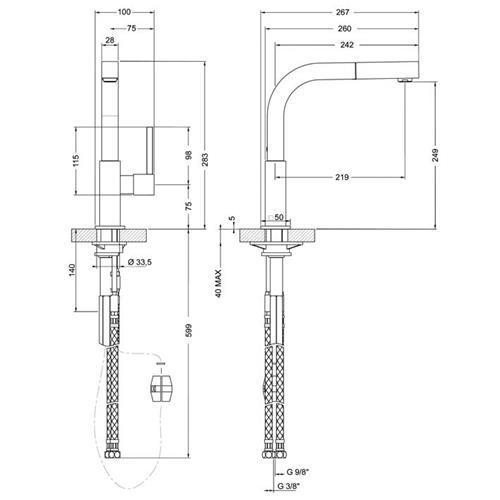 Smeg MDQ5-IS2 Armatur und mischer
