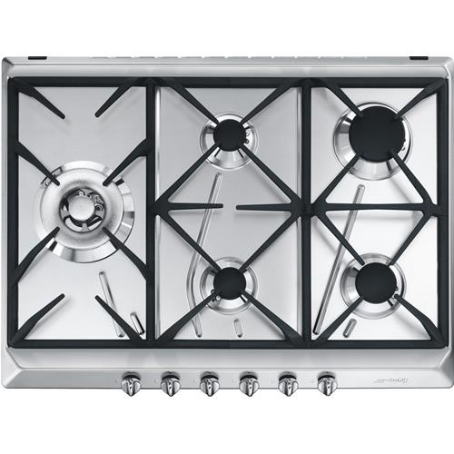 Smeg SDR575XG5 Plaque de cuisson | Intégré | acier inoxydable, À encastrer, Gaz
