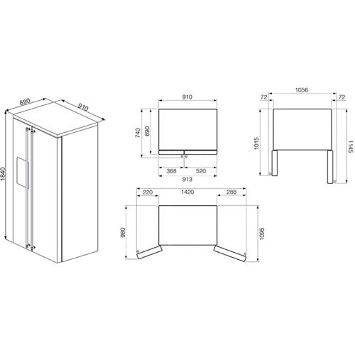 Smeg SBS8004AO Réfrigérateur-congélateur | Pose libre | Classe énergétique A+ | Installation libre, Porte à battants, Anthracite