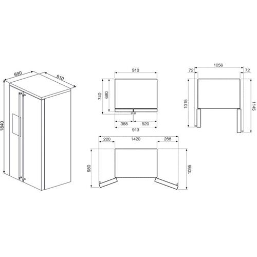 Smeg SBS8004PO Frigorífico-congelador | Instalación libre