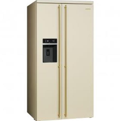 Smeg SBS8004P Frigorífico-congelador | Nevera de vino | Clase energética A+ | Instalación gratuita, Puerta americana, crema