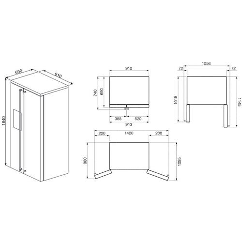 Smeg SBS8004P Frigorífico-congelador | Nevera de vino | Clase energética A+ | Instalación gratuita, Puerta americana, crema