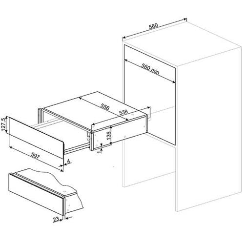 Smeg CTP8015P Cajón calentador | Encastrado | 20, 5 L, Interior