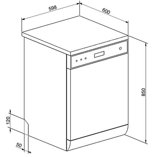Smeg LP364XT Lave-vaisselle | Pose libre | Classe énergétique E | Installation libre, acier inoxydable, acier inoxydable