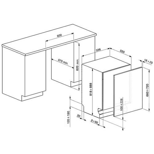 Smeg STP364T Geschirrspüler | Freistehend | Energieklasse E | Freie Installation, Maximale Größe (60 cm), Grau