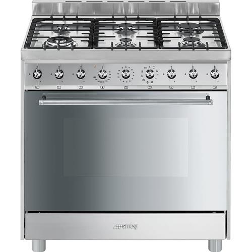 Smeg C9GMXI9 Cuisinière | Haut | Classe énergétique A | Cuisine, acier inoxydable, Bouton