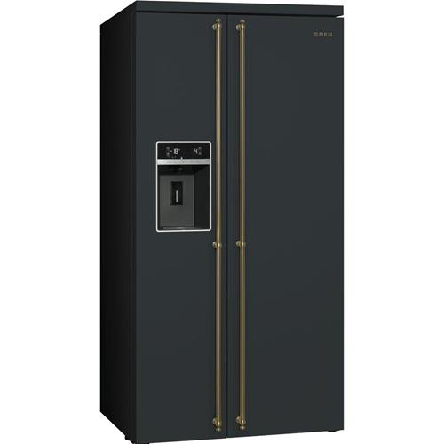 Smeg SBS8004AO Réfrigérateur-congélateur | Pose libre | Classe énergétique A+ | Installation libre, Porte à battants, Anthracite