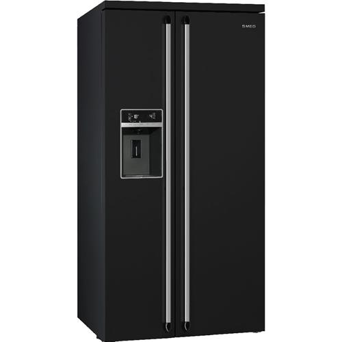 Smeg SBS963N Frigorífico-congelador | Nevera de vino | Clase energética A+ | Instalación gratuita, Puerta americana, Negro