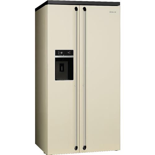 Smeg SBS963P Kühl-gefrierkombination | Freistehend | Energieklasse A+ | Freie Installation, Amerikanische Tür, Creme