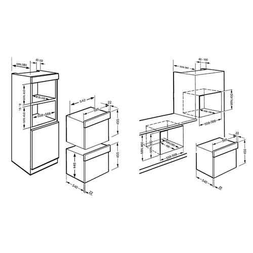 Smeg SC45VB2 Backofen | Einbau | Elektroofen, 35 L, 1800 W